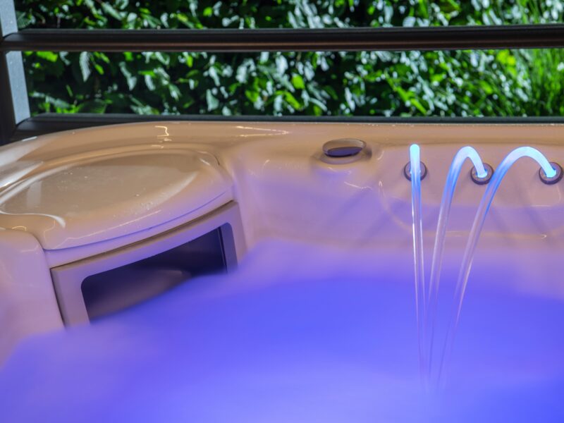 A,Modern,Hot,Tub,Is,Filled,With,Warm,Water,And